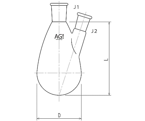 旭製作所 セミ・ミクロ二ツ口ナスフラスコ 25mL 15/20・15/203210-025-1M1M 1個 (ご注文単位1個) 【直送品】