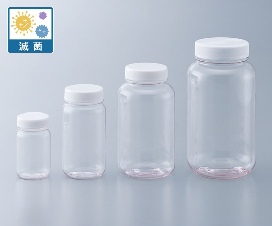 アズワン ペット広口瓶 500mL 滅菌済No.500 1個 (ご注文単位1個) 【直送品】
