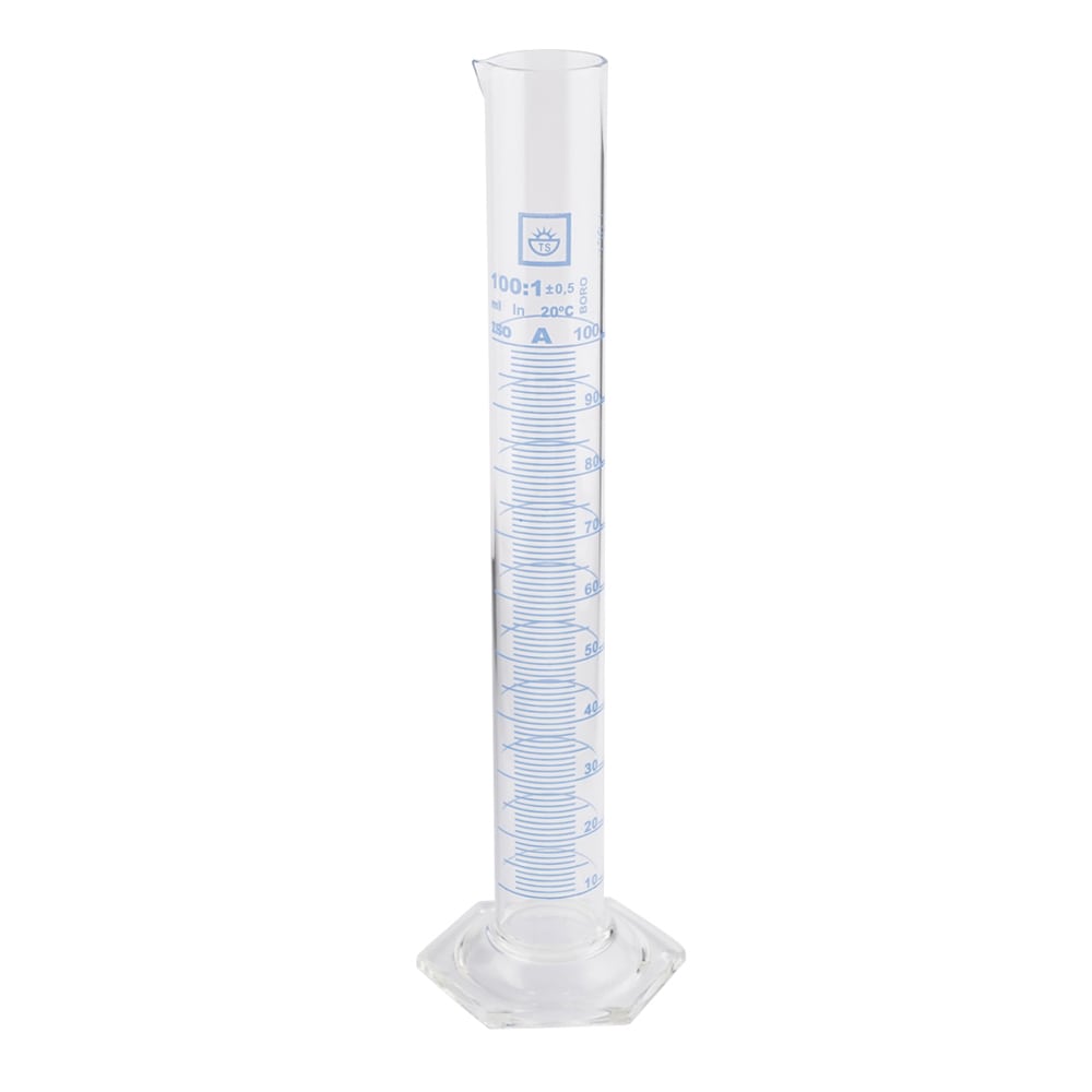 アズワン メスシリンダー (青目盛) 100mLTSCY-100 1個 (ご注文単位1個) 【直送品】