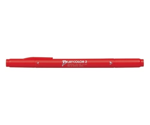 トンボ鉛筆 プレイカラー2 水性 細字・太字 トマトレッドWS-TP67 1個 (ご注文単位1個) 【直送品】