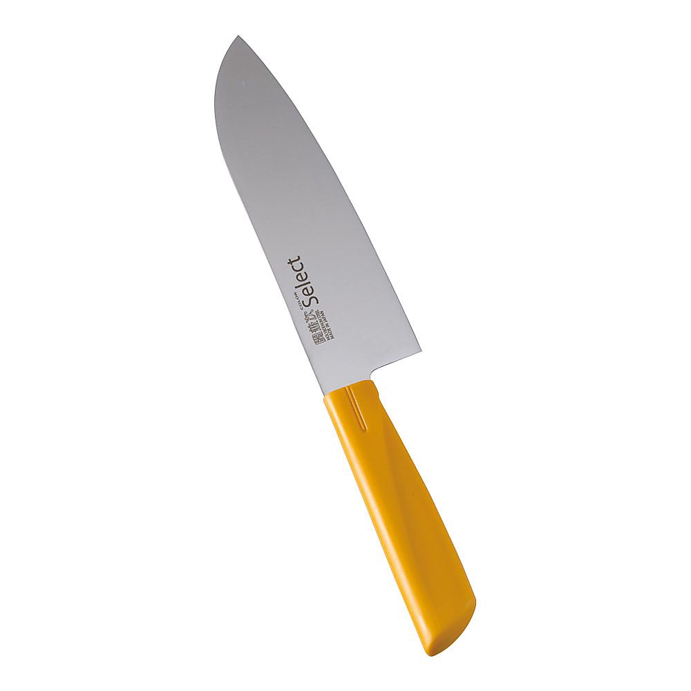 関兼次刃物 カラーセレクト三徳包丁 (両刃) 16.5cm 3013-YE イエロー 1個 (ご注文単位1個) 【直送品】