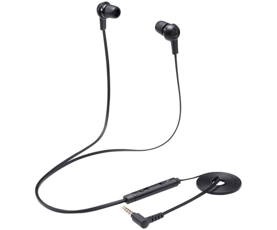 エレコム インナーイヤー型ヘッドセット カナル ミュートスイッチ付 両耳 4極φ3.5mm 変換ケーブル付 ブラックHS-EP17TBK 1個 (ご注文単位1個) 【直送品】