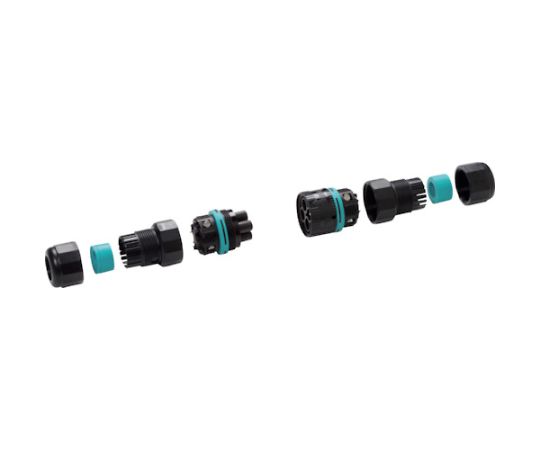 タカチ電機工業 プラグ式防水中継コネクタTHB387-4P 1個 (ご注文単位1個) 【直送品】