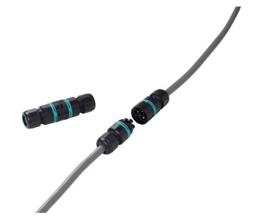 タカチ電機工業 プラグ式防水中継コネクタTHB387-4P 1個 (ご注文単位1個) 【直送品】