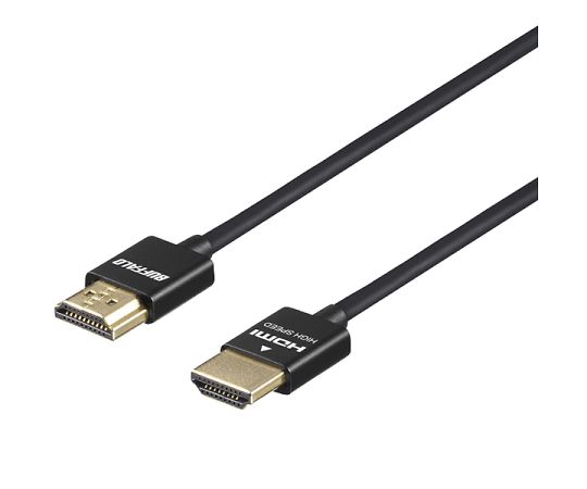 BUFFALO イーサネット対応 HIGH SPEED HDMIケーブル スリムタイプ 1.5m ブラックBSHD3S15BK 1個 (ご注文単位1個) 【直送品】