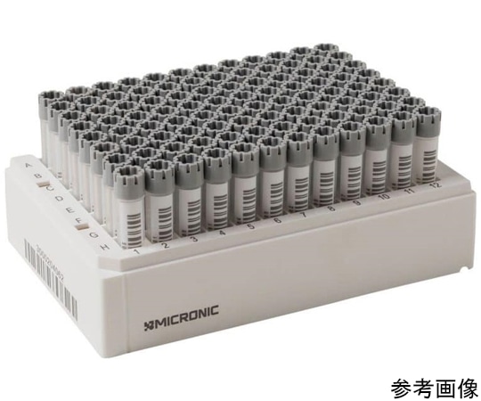 Micronic Europe B.V. 2Dバーコード付クライオチューブ Hybrid External thread 1.40mL ラック入 W00タイプ (側面白色面付き) 1セット (96本×10ラック入) MP52765-Y20 1セット (ご注文単位1セット) 【直送品】