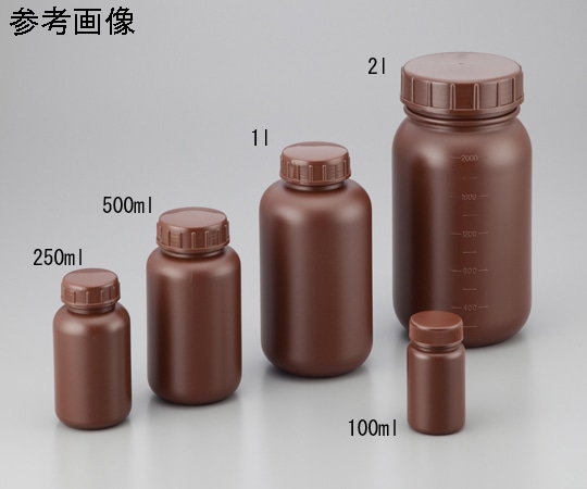アズワン 広口丸型遮光瓶SCC (茶) 2L 1パック (1個/袋×1袋入) 1パック (ご注文単位1パック) 【直送品】
