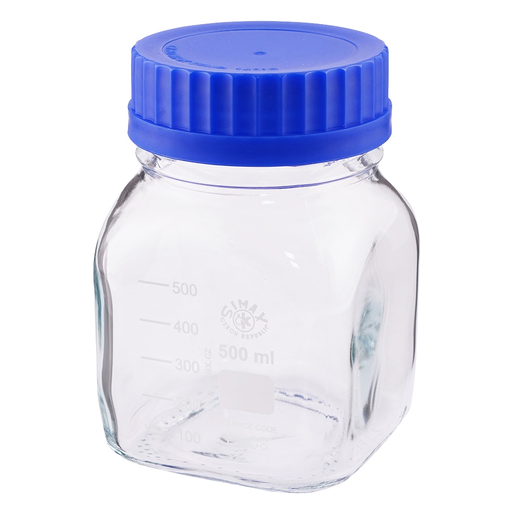 アズワン 広口メディウム瓶 透明 500mL 滅菌済2080M/500 1個 (ご注文単位1個) 【直送品】