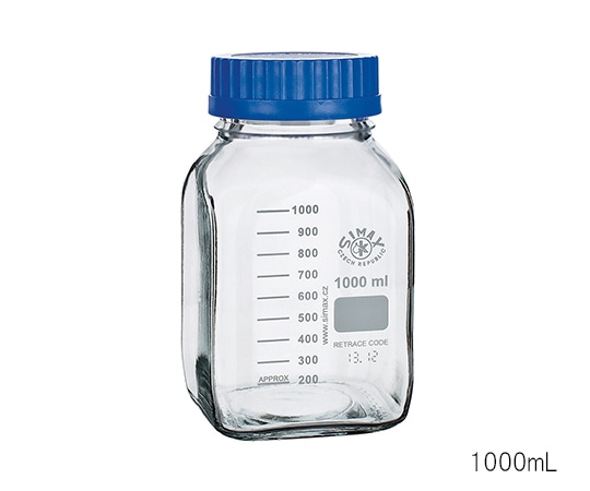 アズワン 広口メディウム瓶 透明 1000mL 滅菌済2080M/1000 1個 (ご注文単位1個) 【直送品】