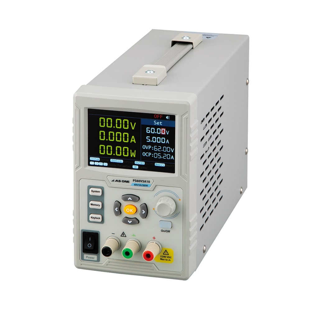 アズワン 直流安定化電源 0～60V/0～5APS60V5A10 1個 (ご注文単位1個) 【直送品】
