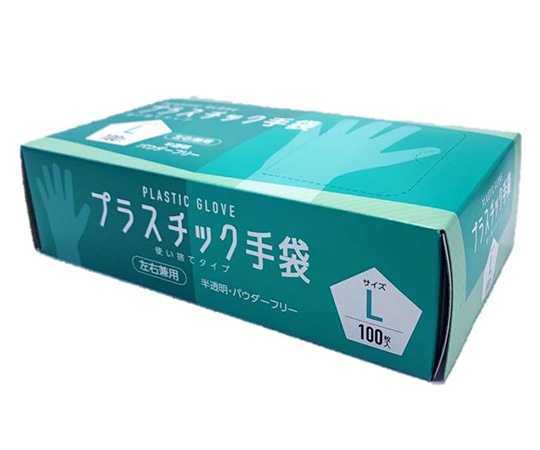 CGM プラスチック手袋 100枚入 L#007 1箱 (ご注文単位1箱) 【直送品】