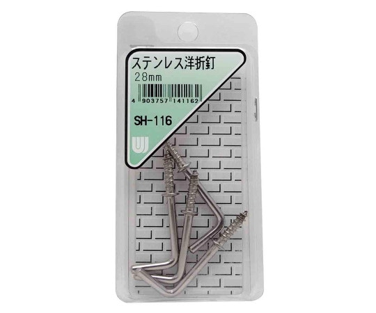 和気産業 ステンレス 洋折釘 28mm 4個入 SH-116 1箱(ご注文単位1箱)【直送品】