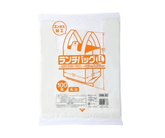 ジャパックス ランチバック 白半透明 LLサイズ HDPE 白 0.015mm 1ケース(100枚×20冊入) RBB30 1ケース(ご注文単位1ケース)【直送品】