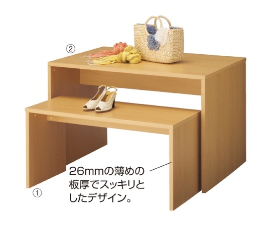 ストア・エキスプレス 木製コの字型ネストテーブル エクリュ W108×D45×H55cm 61-84-7-1 1台(ご注文単位1台)【直送品】