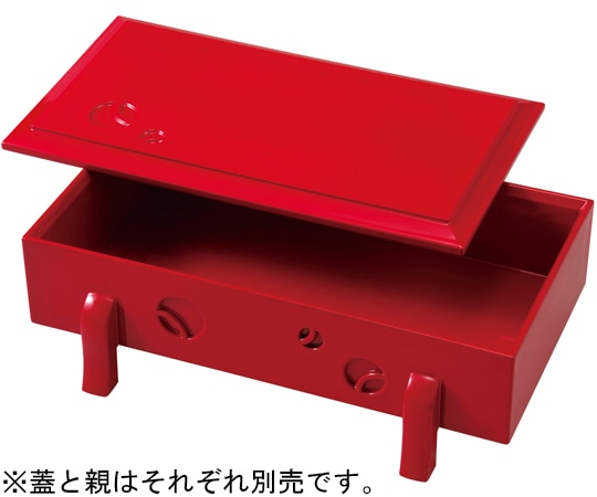 福井クラフト 足付ツボツボ盛箱 赤二度塗り(親) 55204845 1個（ご注文単位1個）【直送品】