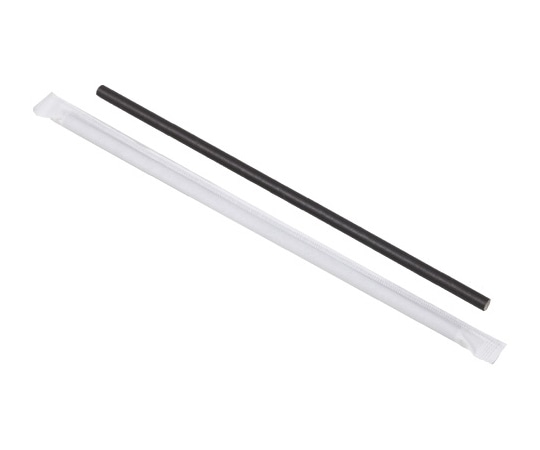 三和 紙ストロー(個包装)黒 8000本入 SW06210-B 1ケース(ご注文単位1ケース)【直送品】