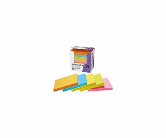 スリーエム Post-it 強粘着 75mm×100mm 5色混色×2 1個(90枚×10パッド入) 6571SS-NE 1個(ご注文単位1個)【直送品】