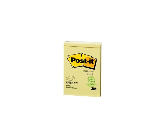 スリーエム Post-it 再生紙ノート イエロー 1パック(100枚×1パッド入) 656RP-YN 1パック(ご注文単位1パック)【直送品】
