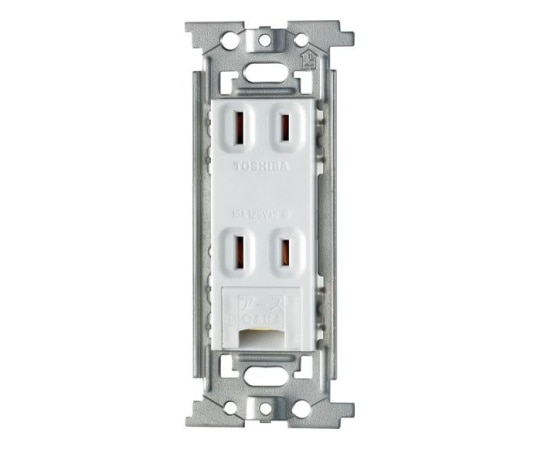 ELPA アース付きダブルコンセント EW-1112HN 1個(ご注文単位1個)【直送品】