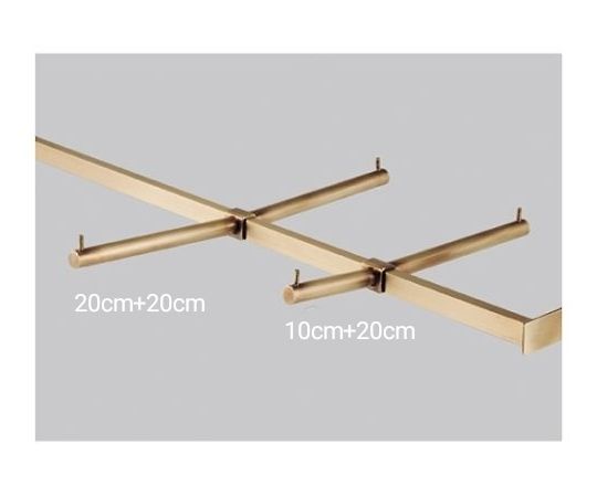ストア・エキスプレス アンティークゴールド 角バー用フェイスアウトハンガー ダブル20+20cm 61-751-68-1 1本（ご注文単位1本）【直送品】
