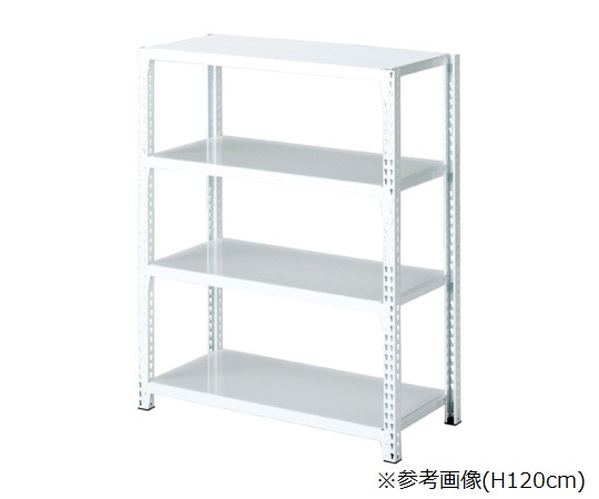ストア・エキスプレス ストレージシェルフ スチール棚4段展開 W90cmタイプ ボルトレスタイプ ホワイト 本体 H210cm 61-67-1-4 1セット（ご注文単位1セット）【直送品】