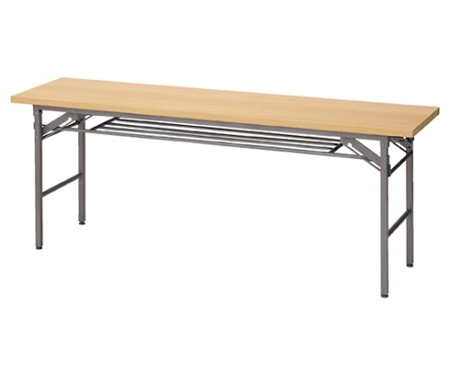 ストア・エキスプレス 折りたたみテーブル W180cm 棚付き ナチュラル D45cm 入数1台 61-554-88-1 1台(ご注文単位1台)【直送品】