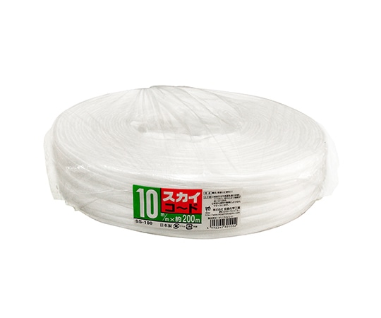 宮島化学工業 スカイコード 白 10mm×200m SS100 1巻(ご注文単位1巻)【直送品】