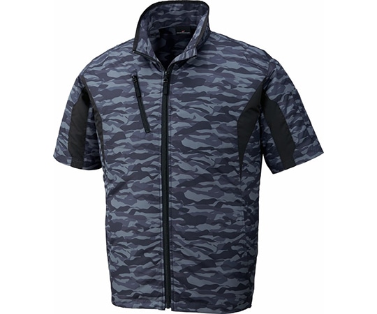 自重堂 空調服半袖ジャケット ブラックカモフラ LL 87070 1枚(ご注文単位1枚)【直送品】