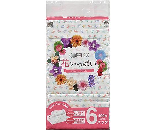 コアレックス信栄 花いっぱいティシュー 200組 6個入 ハナイッパイ200W 1パック（ご注文単位1パック）【直送品】