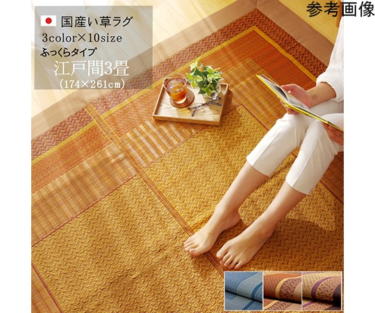 アズワン ラグ 国産 い草 ござ カーペット 『DXランクス』 ベージュ 江戸間3畳(約174×261cm) 1080020020302 1個（ご注文単位1個）【直送品】