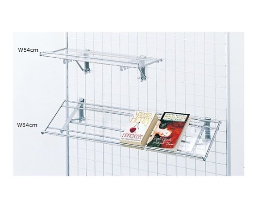 ストア・エキスプレス ネット用傾斜PET棚 シルバー W84cm 61-132-6-2 1個（ご注文単位1個）【直送品】