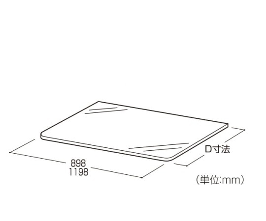 ストア・エキスプレス 10R 透明安全ガラス板 W90cm用(実寸:W89.8cm) 5mm厚 D30cm 61-37-19-4 1枚（ご注文単位1枚）【直送品】