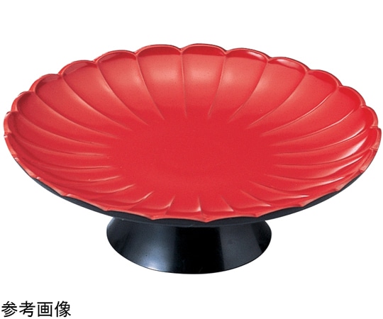 福井クラフト 尺3 大安菊高月皿 朱 55002260 1個(ご注文単位1個)【直送品】