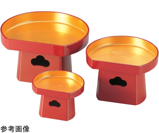 福井クラフト 7寸 半月三宝 朱内金粉蒔きセット 51021725 1個(ご注文単位1個)【直送品】
