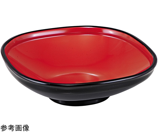 福井クラフト 8.5寸 角ふるさと鉢 黒内朱 45023330 1個（ご注文単位1個）【直送品】