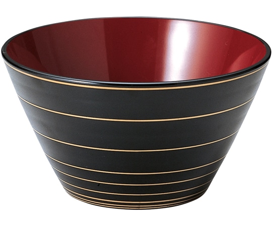 福井クラフト クイーン鉢 黒金ライン 内朱 70010350 1個(ご注文単位1個)【直送品】