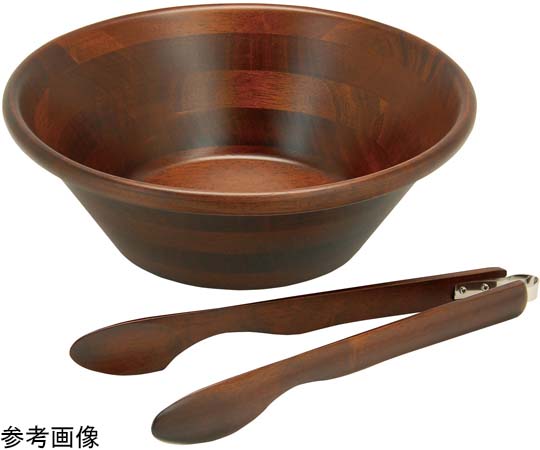 ヤマコー サラダボウル&トング 30cmセット ブラウン #87874 1セット（ご注文単位1セット）【直送品】