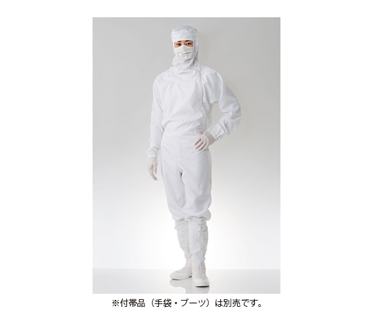 東洋リントフリー フード･マスク一体型ツナギ服 白 LL FC143C-01 LL 1枚 (ご注文単位1枚)【直送品】