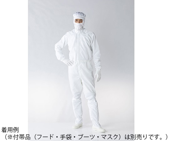 東洋リントフリー オートクレーブ滅菌対応ツナギ服 白 L FD173C-01 L 1枚 (ご注文単位1枚)【直送品】