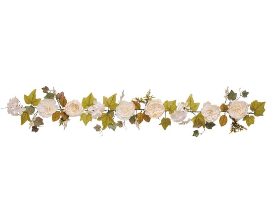 アズワン キャベッジローズ造花ガーランド 140cm クリーム 37-4-9-1 1個(ご注文単位1個)【直送品】