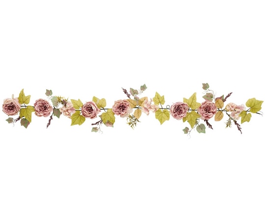 アズワン キャベッジローズ造花ガーランド 140cm モーブ 37-4-9-2 1個(ご注文単位1個)【直送品】