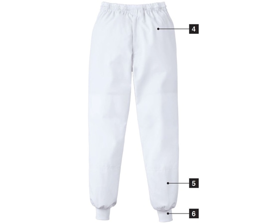 KAZEN スラックス(男女兼用) ホワイト S KZN835-50 S 1枚（ご注文単位1枚）【直送品】
