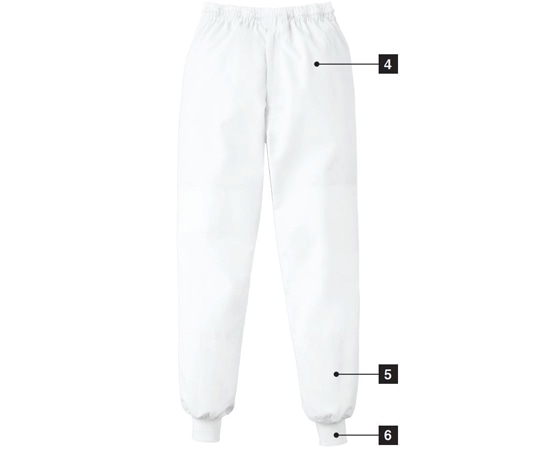 KAZEN スラックス(男女兼用) ホワイト LL KZN839-90 LL 1枚（ご注文単位1枚）【直送品】