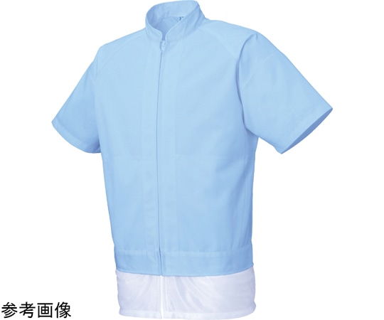 サンエス 男女共用混入だいきらい半袖ジャケット サックス L FX70945R 1枚(ご注文単位1枚)【直送品】