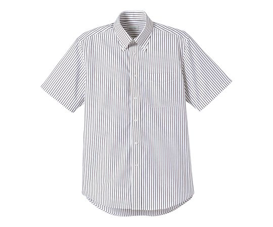 FACE ストライプ半袖シャツ ブラウン L FB4509U-5 L 1枚（ご注文単位1枚）【直送品】