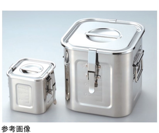 赤川器物製作所 AG 18-8目盛付パッキン・フック付 角キッチンポット 約5.3L 18cm 1個（ご注文単位1個）【直送品】