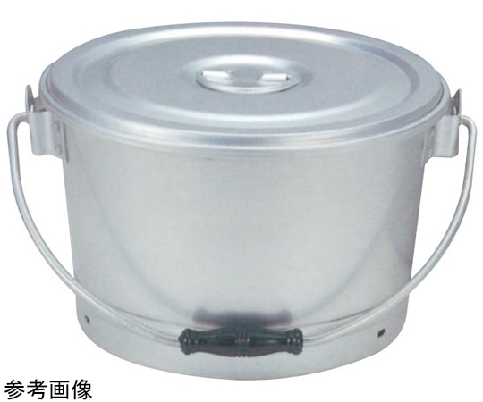 森中製作所 アルミ 一重食缶バケツ蓋付(目盛付)6L 細口 6L(細口) 1個(ご注文単位1個)【直送品】