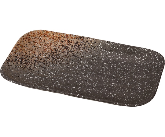 福井クラフト 長角皿 焼き締め塗 φ178mm 50021904 1個(ご注文単位1個)【直送品】