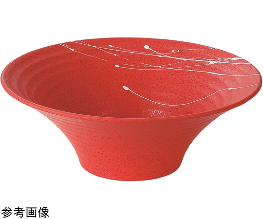 福井クラフト 羽反ロクロ目麺鉢 朱タタキ乱糸塗 φ220mm 50022410 1個（ご注文単位1個）【直送品】