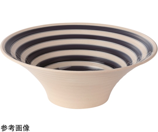 福井クラフト 羽反ロクロ目麺鉢 藍ライン φ240mm 50022445 1個（ご注文単位1個）【直送品】